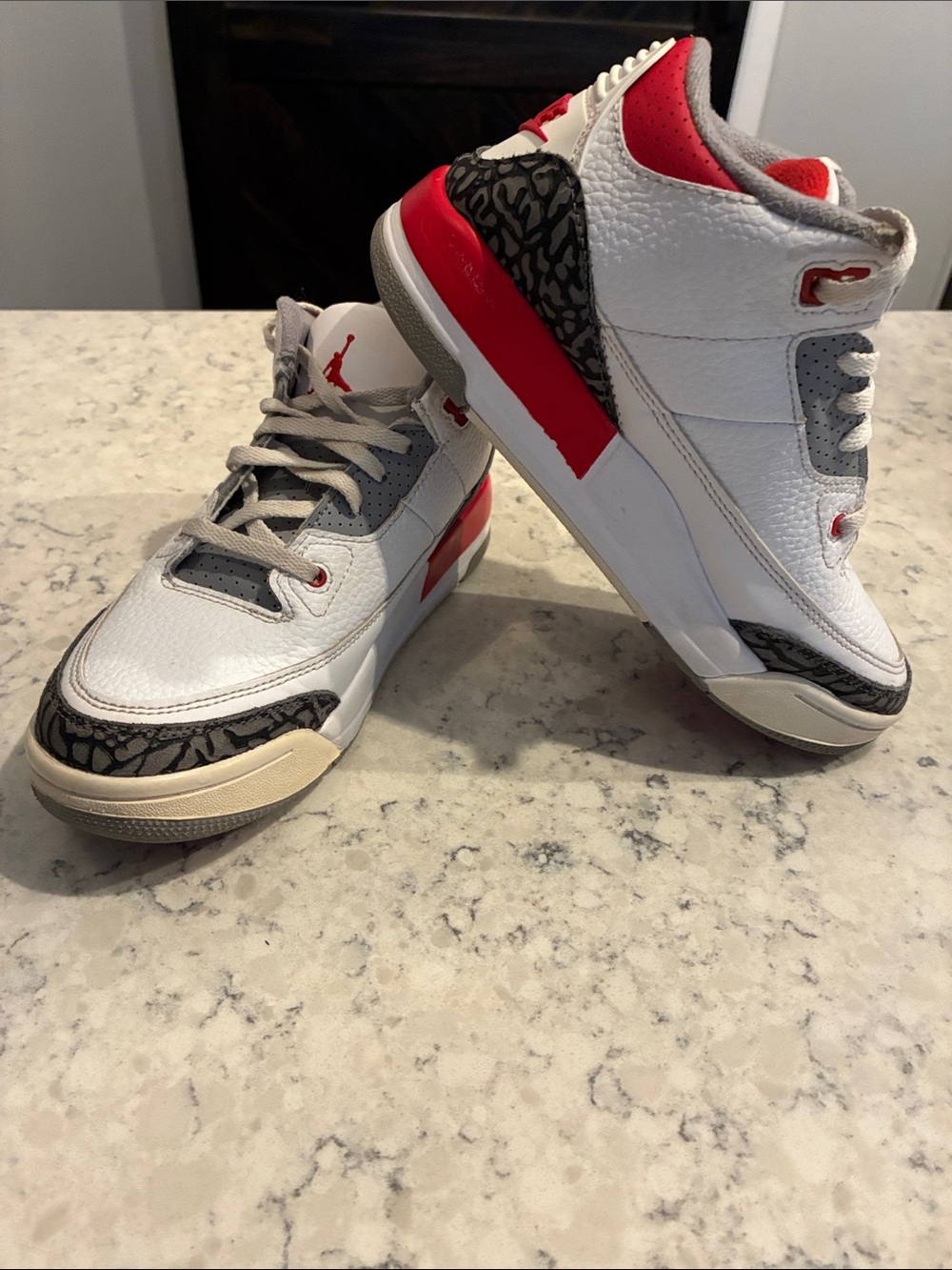 Jordan Kids White, Red & Gray Retro Basketball Sneakers